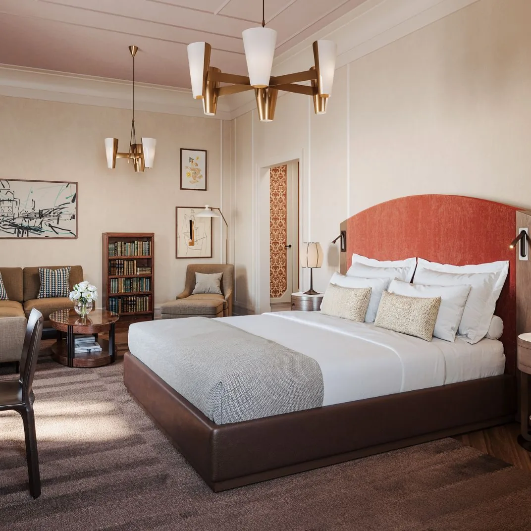 A guest room at Borgo Pignano Florence.