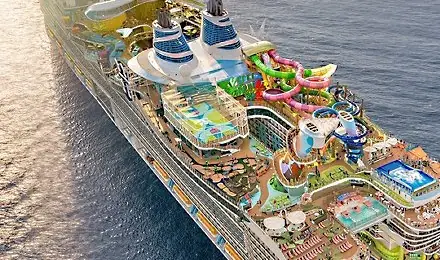 A Royal Caribbean ship at sea