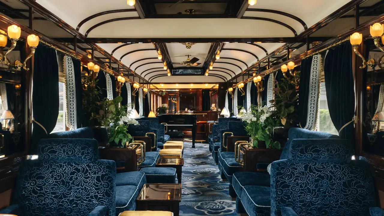 The art deco bar car aboard the Venice Simplon-Orient-Express