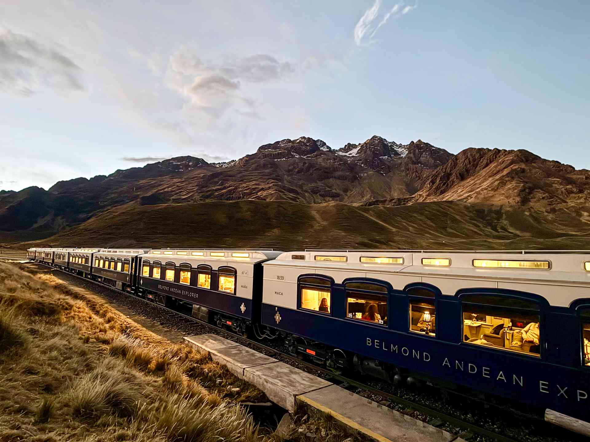The Belmond Andean Explorer crossing the high Andes of Peru