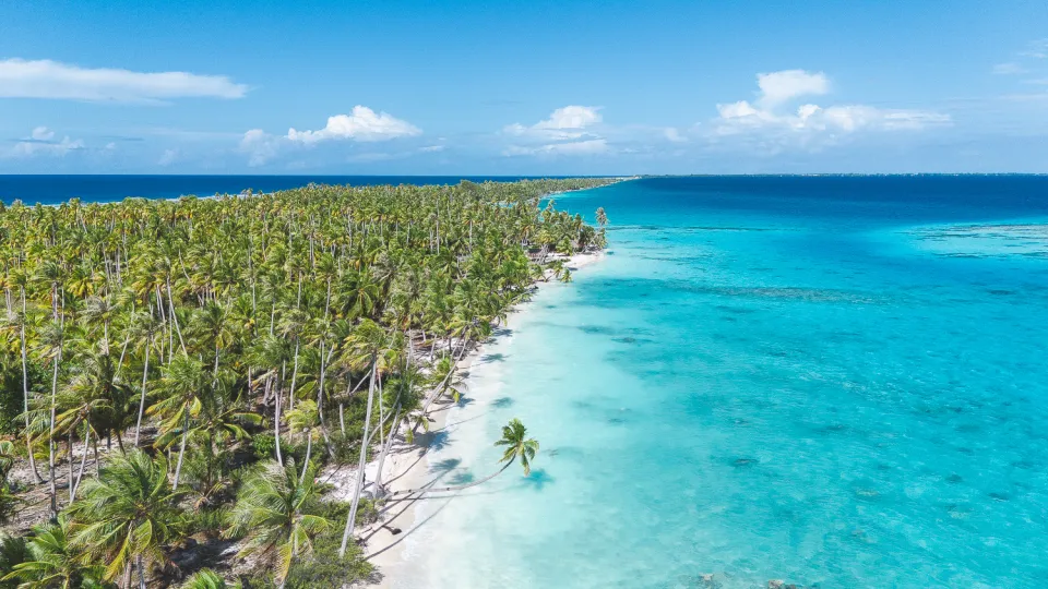 The clear lagoon of Fakarava, a UNESCO Biosphere Reserve