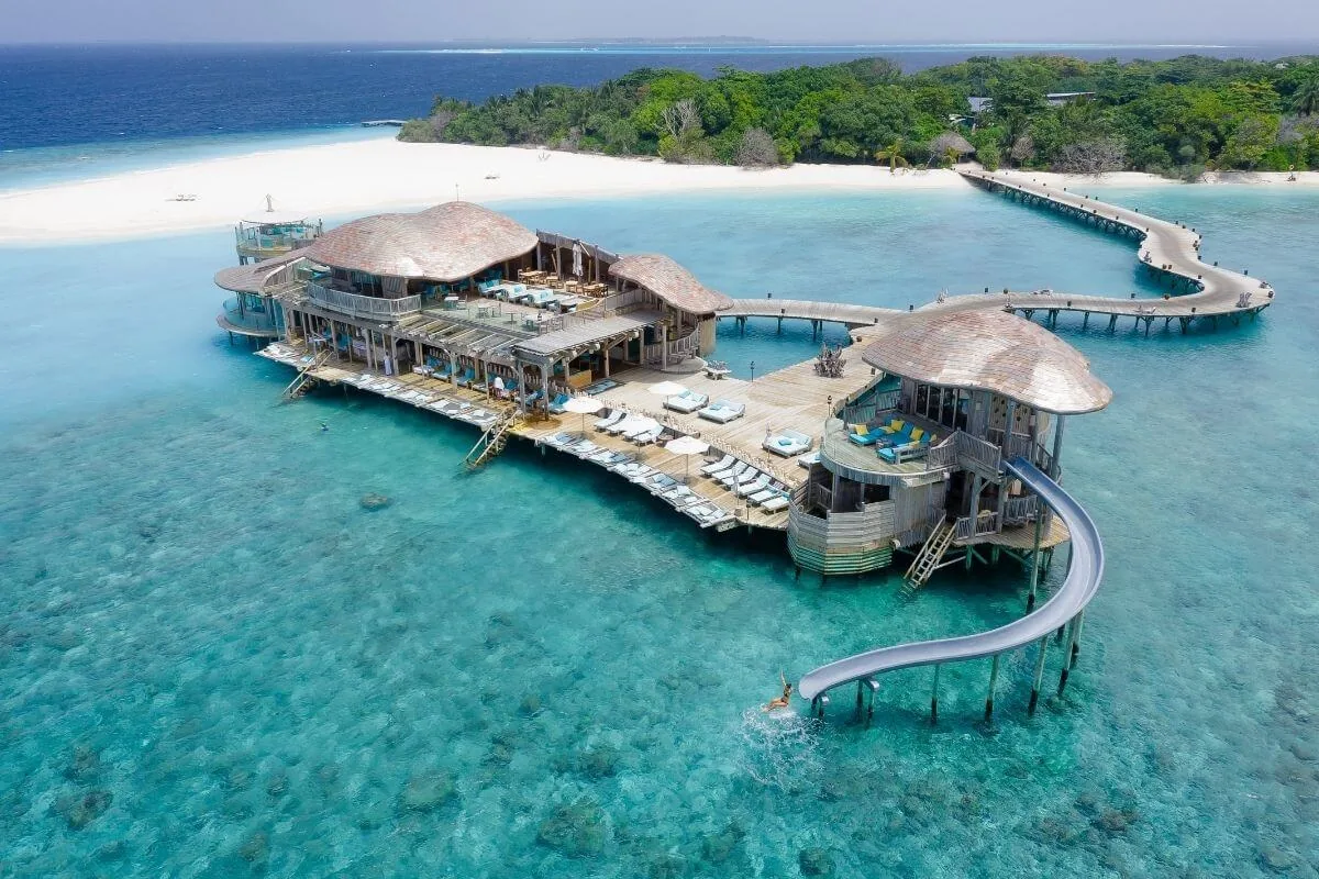 The resort with a slide into the sea