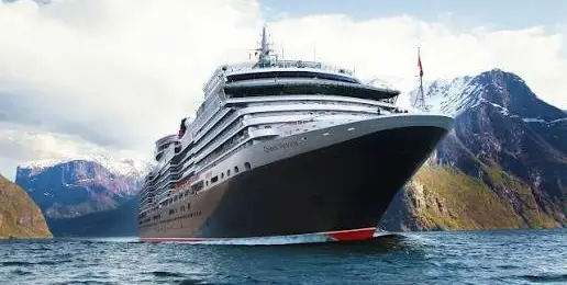 A Cunard ship at sea