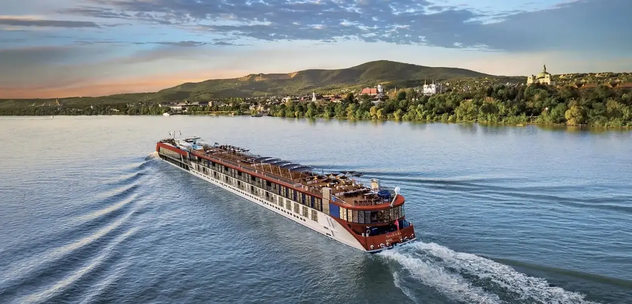 A AmaWaterways ship at sea