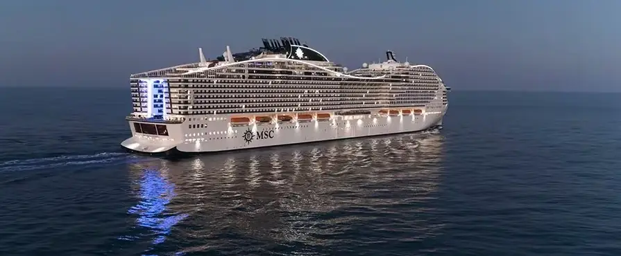 A MSC Cruises ship at sea