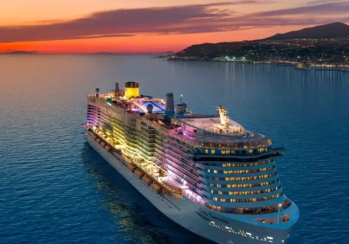 A Costa Cruises ship at sea