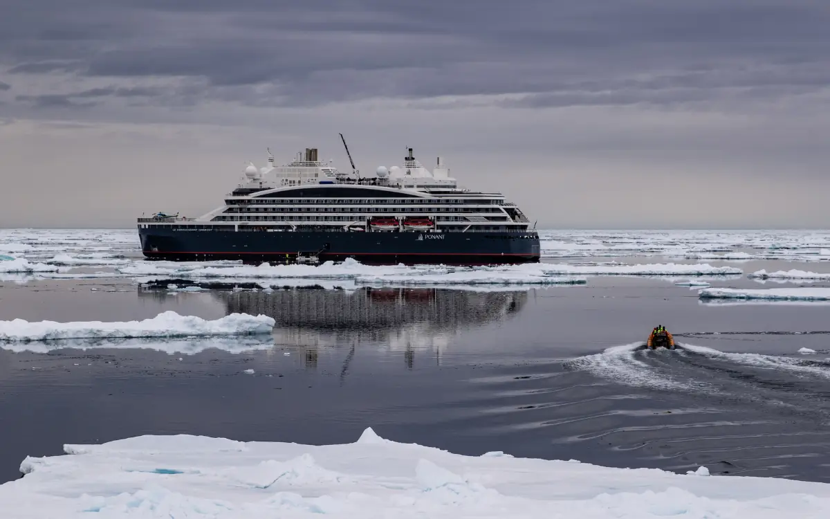 Le Commandant Charcot in Antarctic ice