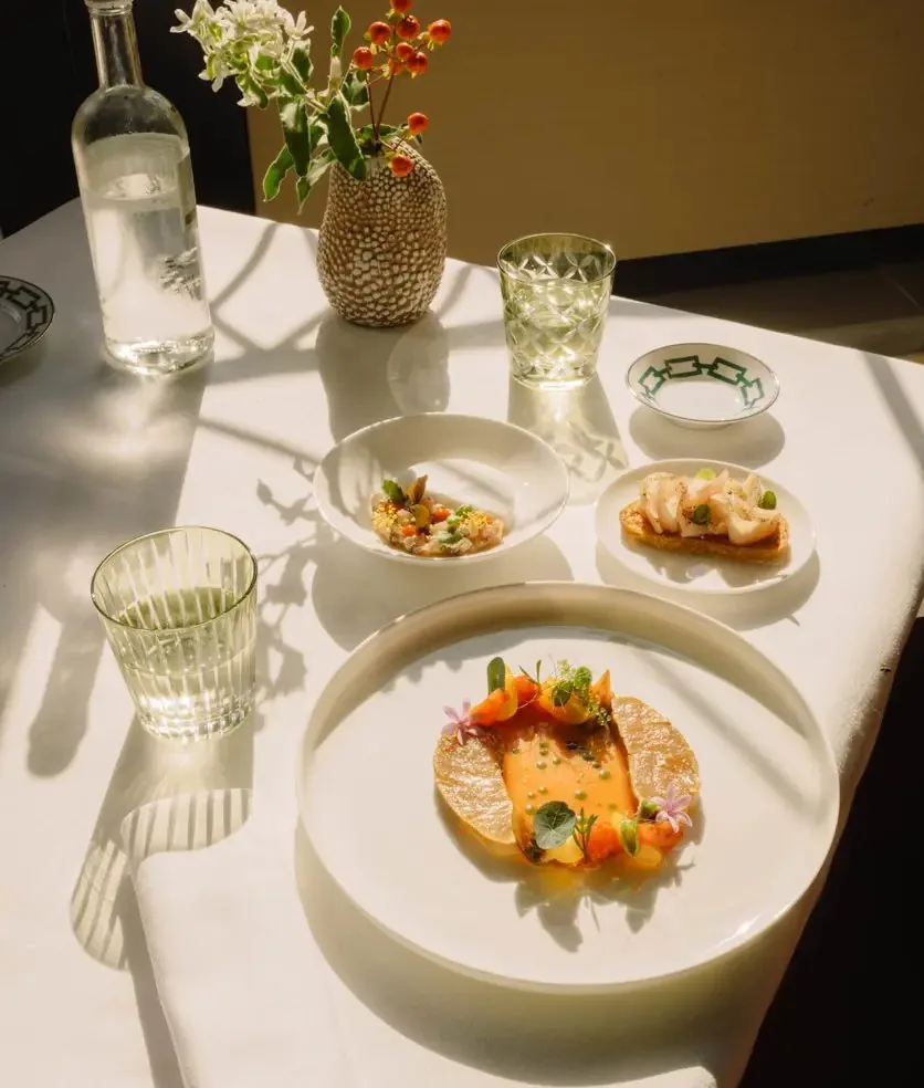 Seasonal plates at Borgo Pignano Florence.