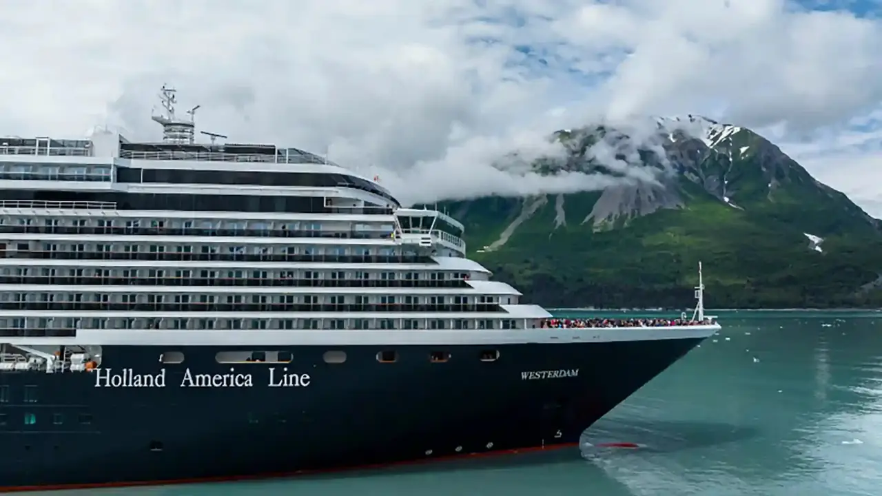 A Holland America Line ship at sea