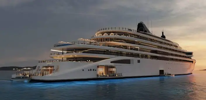 Aman at Sea's yacht at sunset