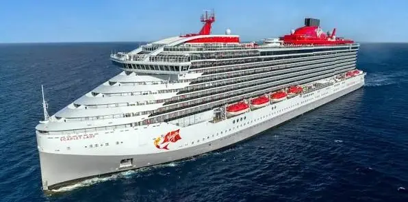 A Virgin Voyages ship at sea