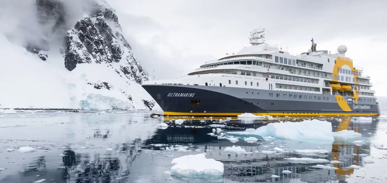 A Quark Expeditions ship at sea